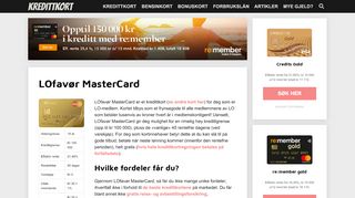 
                            7. LOfavør MasterCard - Kredittkrt.no