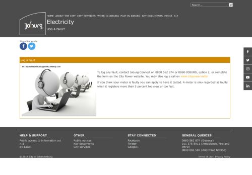 
                            4. Log a Fault - City of Johannesburg
