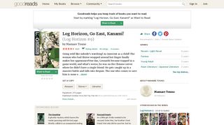 
                            11. Log Horizon, Go East, Kanami! by Mamare Touno - Goodreads