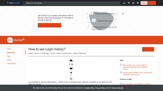 
                            1. log - How to see Login history? - Ask Ubuntu