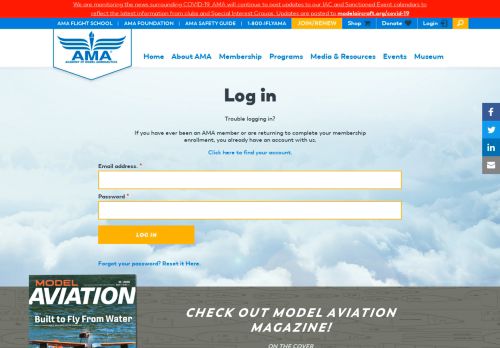 
                            1. Log in | Academy of Model Aeronautics