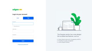 
                            1. Log in - Adyen customer area