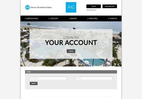 
                            10. Log In - AIC Hotel Group | All-Inclusive Hard Rock Hotels Cancun ...