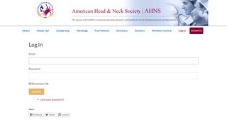 
                            7. Log In - American Head & Neck Society