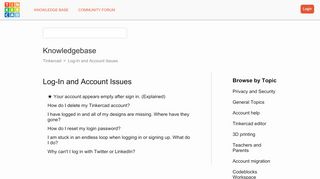 
                            8. Log-In and Account Issues – Tinkercad
