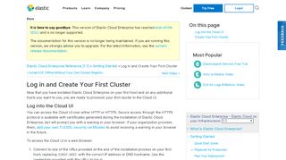 
                            10. Log in and Create Your First Cluster | Elastic Cloud Enterprise ...