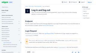 
                            7. Log in and log out - Adyen's documentation