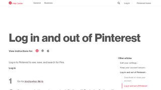 
                            10. Log in and out of Pinterest | Pinterest help