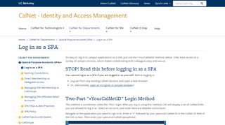 
                            8. Log in as a SPA | CalNet - Identity and Access Management