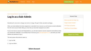 
                            3. Log in as a Sub-Admin - Sign Up Genius