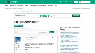 
                            4. Log in as Administrator - TripAdvisor Support Forum