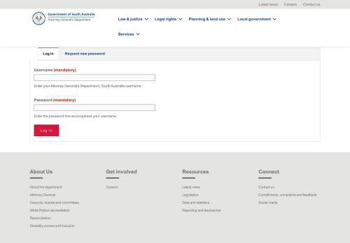 
                            12. Log in | Attorney General's Department | South Australia