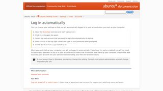 
                            1. Log in automatically - Ubuntu Documentation