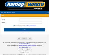 
                            1. Log In - Bettingworld.co.za - Mobile Betting