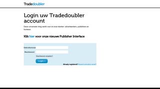 
                            6. Log in bij Tradedoubler - Tradedoubler Login
