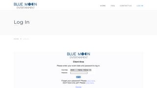 
                            4. Log In – Blue Moon Entertainment