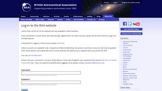 
                            4. Log in | British Astronomical Association