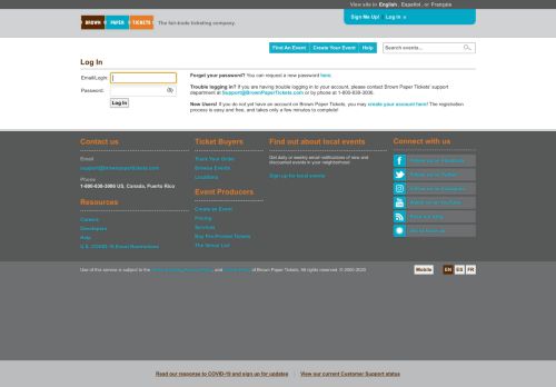 
                            11. Log In - Brown Paper Tickets - The fair-trade ticketing company.