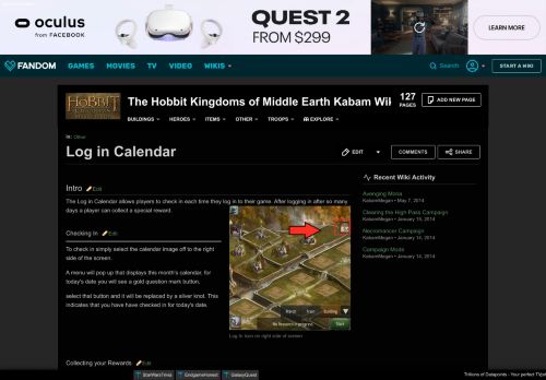 
                            11. Log in Calendar | The Hobbit Kingdoms of Middle Earth Kabam Wiki ...