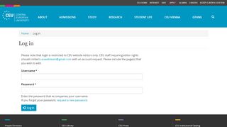 
                            3. Log in | Central European University