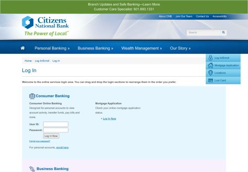 
                            12. Log In - Citizens National Bank