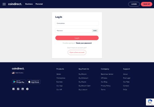 
                            8. Log In - Coindirect
