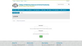 
                            11. Log in | College of Veterinary Sciences & Animal Husbandry