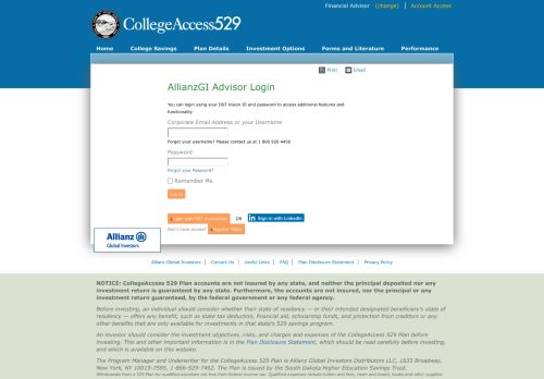 
                            8. Log In - CollegeAccess 529