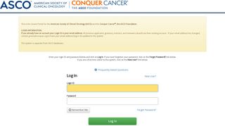 
                            3. Log In - Conquer Cancer Foundation