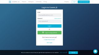 
                            3. Log In | Cosmic JS