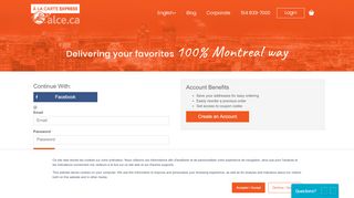 
                            2. Log in - Create an account | ALCE - À la Carte Express