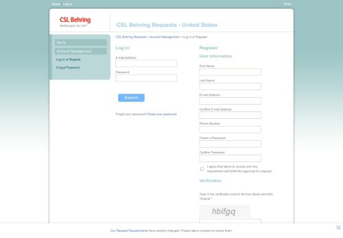 
                            4. Log in - CSL Behring Requests