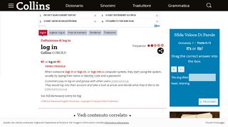 
                            2. Log in Definizione significato | Dizionario inglese Collins