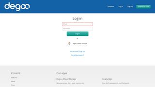 
                            12. Log in - Degoo