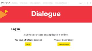 
                            13. Log in: Dialogue - eTelefilm - Telefilm Canada
