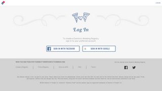 
                            11. Log In - Domino's Wedding Registry