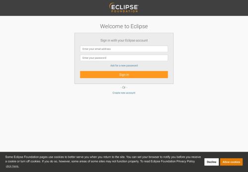 
                            13. Log in | Eclipse - The Eclipse Foundation open source community ...