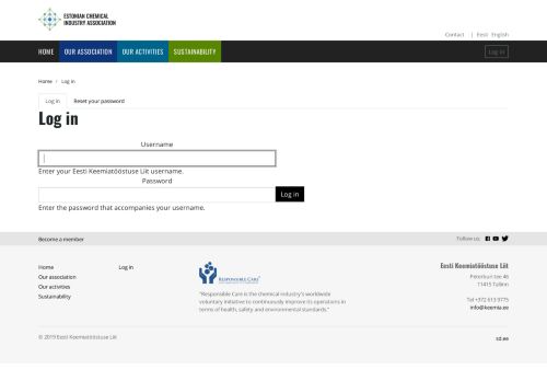 
                            5. Log in | Eesti Keemiatööstuse Liit