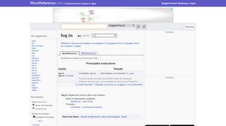 
                            2. log in - English-French Dictionary WordReference.com