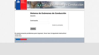 
                            10. Log in. Examen de Conducción - CONASET