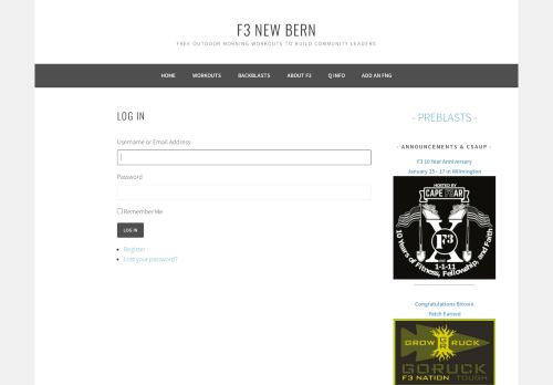 
                            13. Log In – F3 New Bern