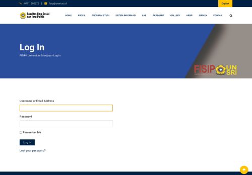 
                            5. Log In – FISIP Unsri