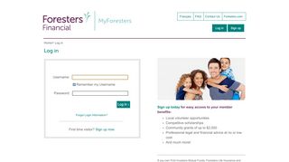 
                            13. Log in - Foresters Financial