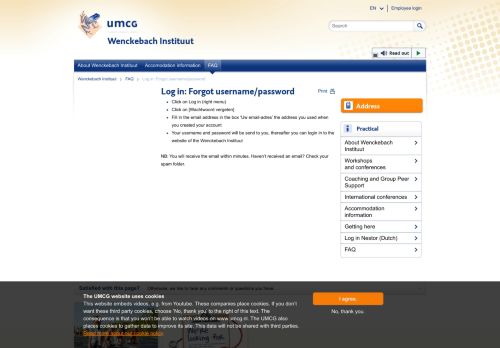 
                            8. Log in: Forgot username/password - UMCG