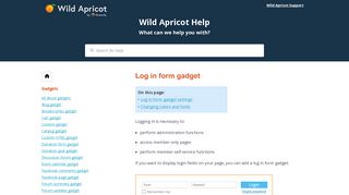 
                            5. Log in form gadget - Wild Apricot Help