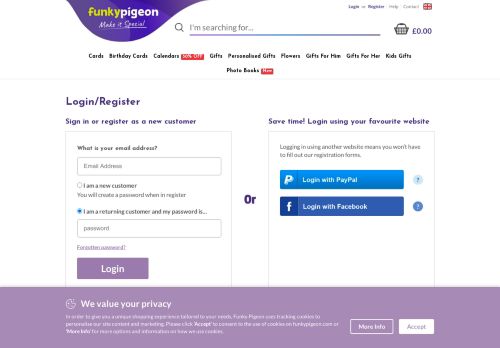 
                            1. Log In - Funky Pigeon