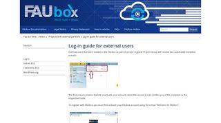 
                            11. Log-in guide for external users › FAUbox