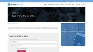 
                            7. Log in here - DinnerBooking