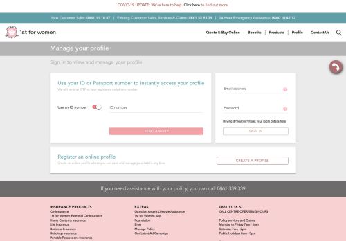 
                            3. Log in here | First for Women Insurance