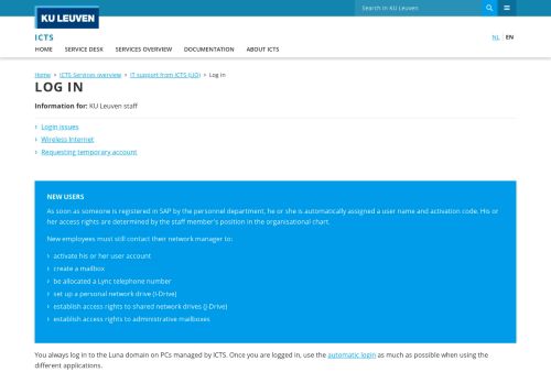 
                            3. Log in – ICTS - KU Leuven